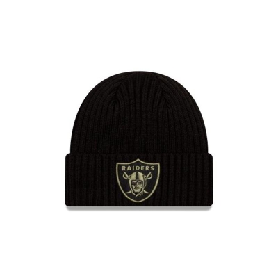 Sapca New Era Las Vegas Raiders NFL Salute To Service Cuff Knit Beanie - Negrii